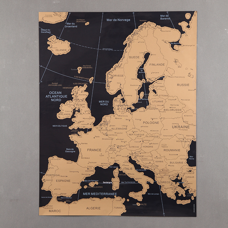 Scratch Europe Map Poster 