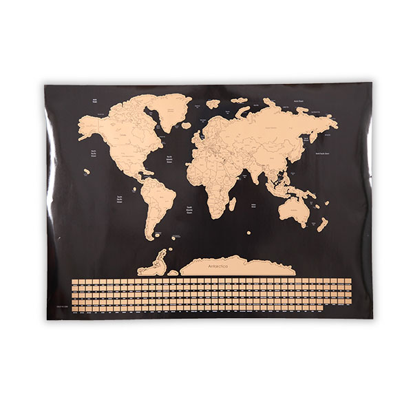 Scratch World Map Poster With Flags