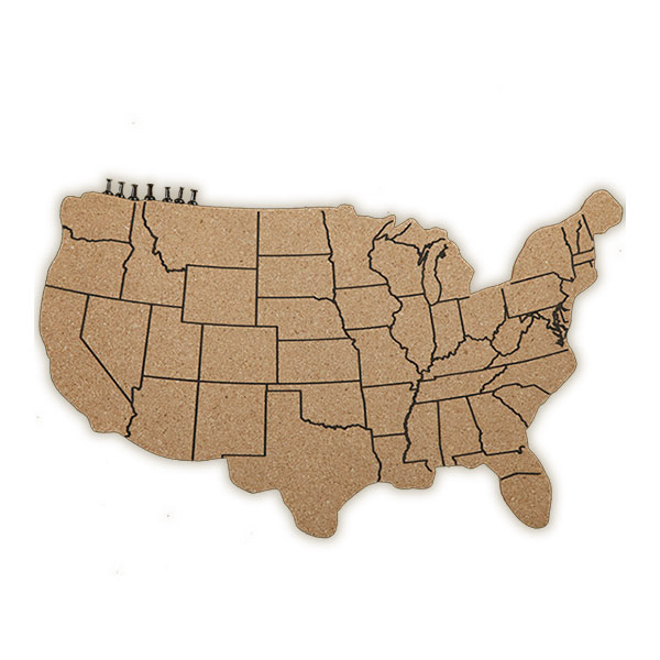 US Map Cork Board 