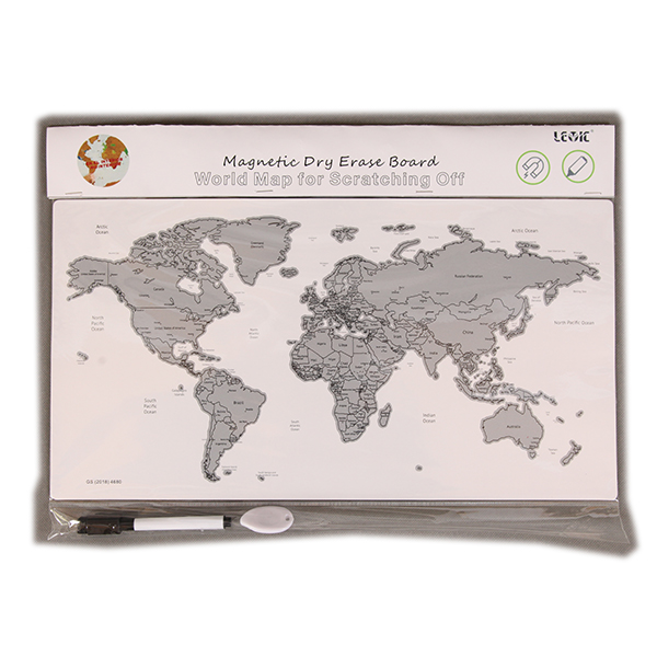 Magnetic Scratch Map Whiteboard For Fridge