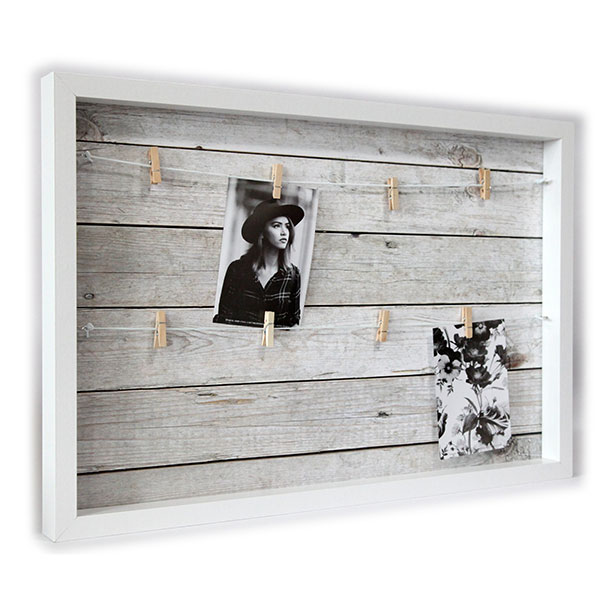 Hanging Framed Photo Display Board with Clips