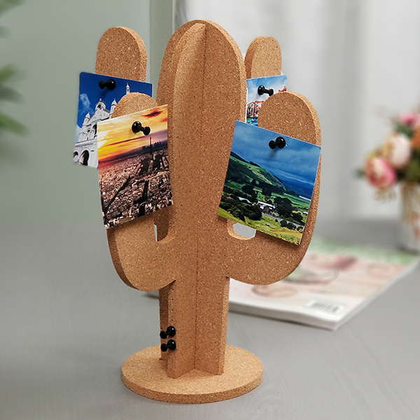 Cork Cactus Tabletop Photo Holder