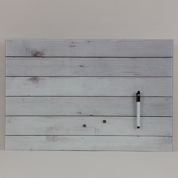 Wooden Plank Design Magnetic Glass Board