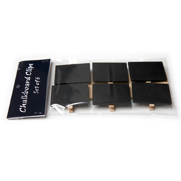 Chalkboard Wooden Clips, Pack 6