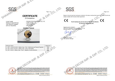 Cork Globe : CE Certificate of compliance