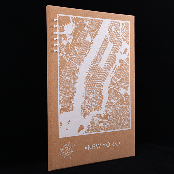 Frameless New York City Map Cork Board