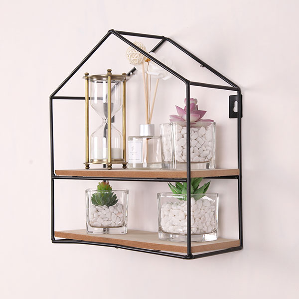 House Shaped Wood Hanging Floating Shelf