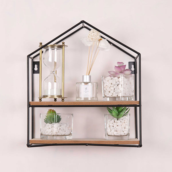 House Shaped Wood Hanging Floating Shelf