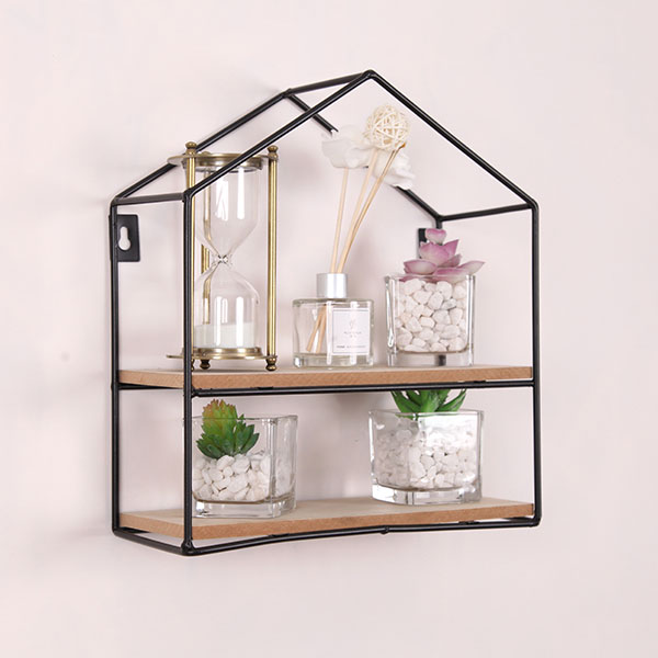 House Shaped Wood Hanging Floating Shelf