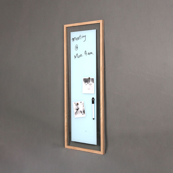 Wooden Frame Magnetic Glass Whiteboard