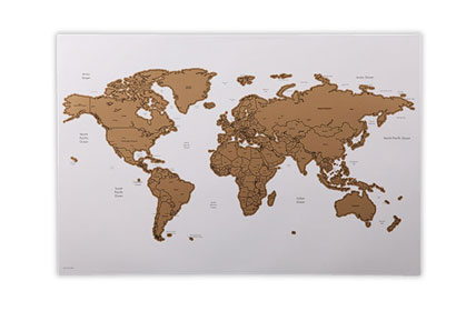 Magnetic World Map Scratch Whiteboard