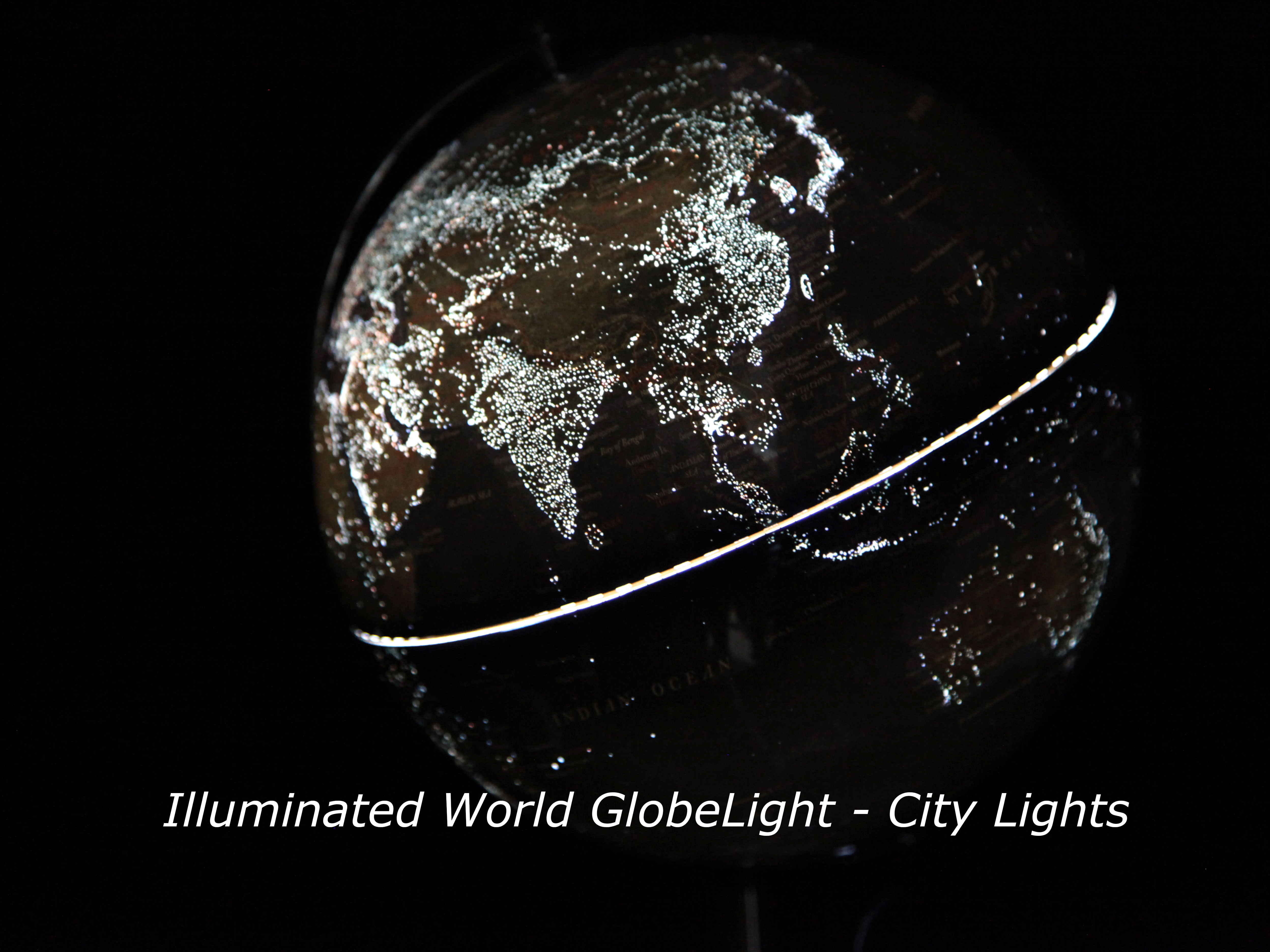 Illuminated World Globe Light - City Lights