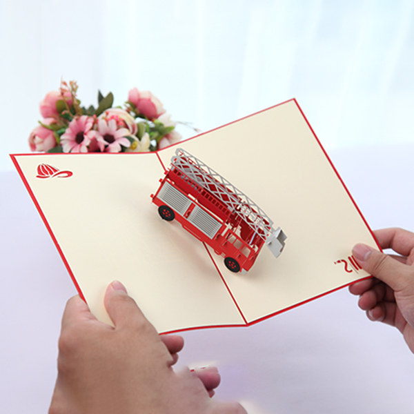 3D Pop Up Fire Engine Card