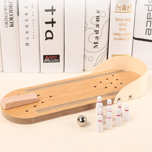 Mini Wooden Bowling Game