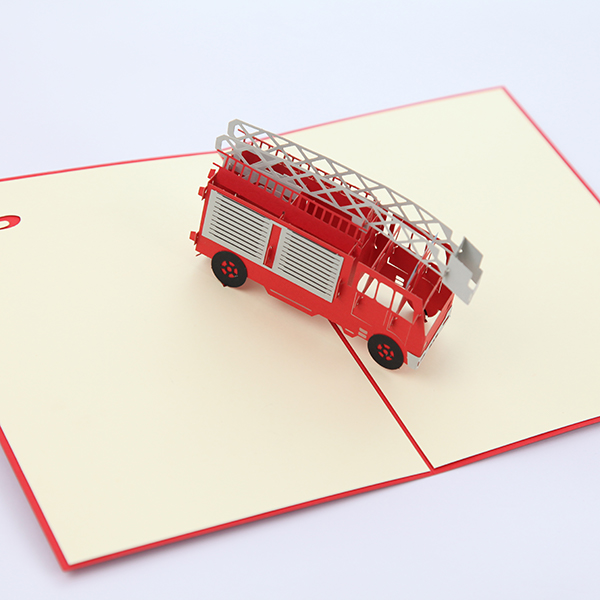 3D Pop Up Fire Engine Card