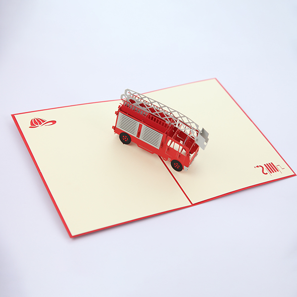 3D Pop Up Fire Engine Card