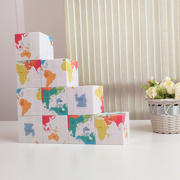 World Map Pattern Magic Cube