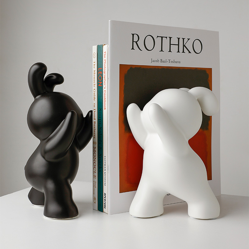 Ceramic Rabbit Bookends 