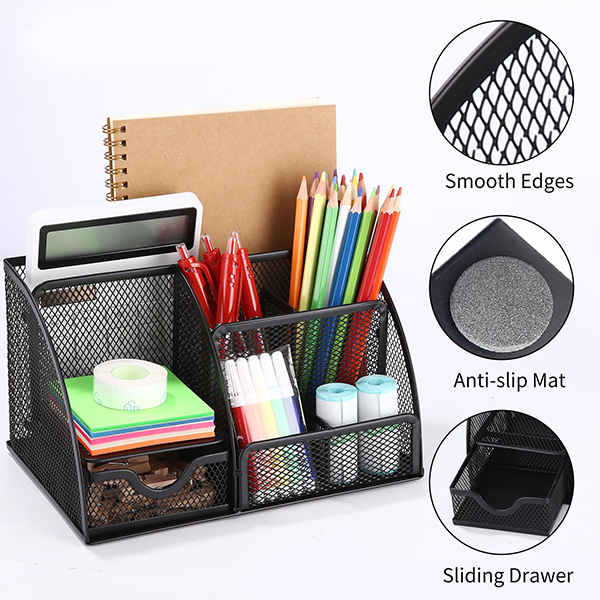 Multifunctional Metal Mesh Desk Organiser