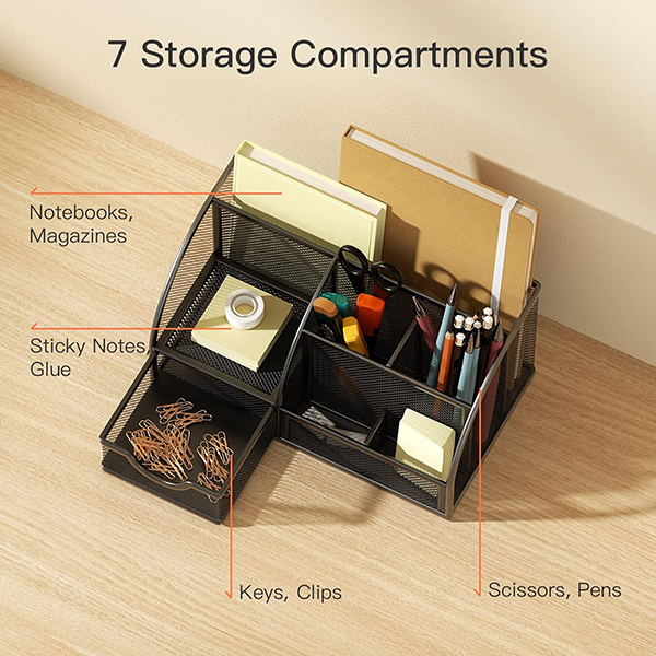 Multifunctional Metal Mesh Desk Organiser