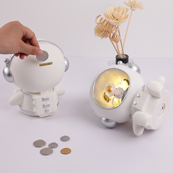 Astronaut Piggy Bank with Light