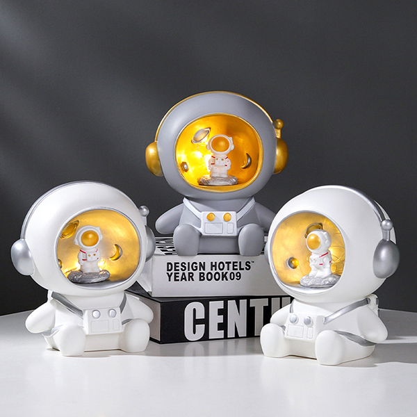 Astronaut Piggy Bank with Light