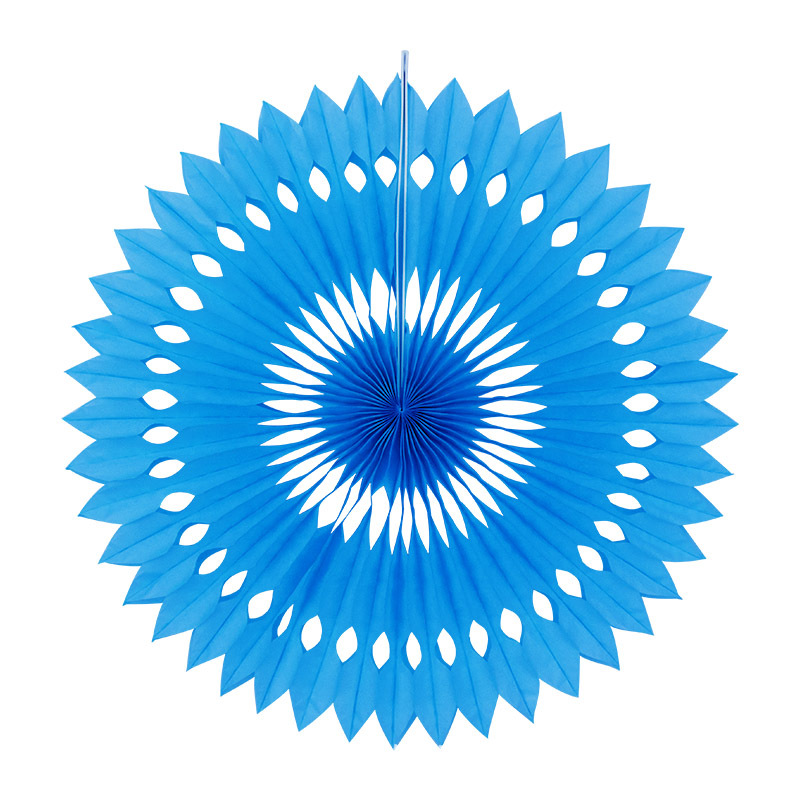 Blue Hanging Paper Fan