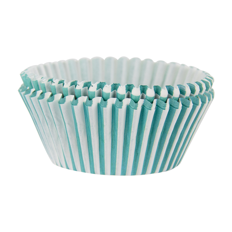 Baking Cups with Green Stripes Printed 40 Pcs