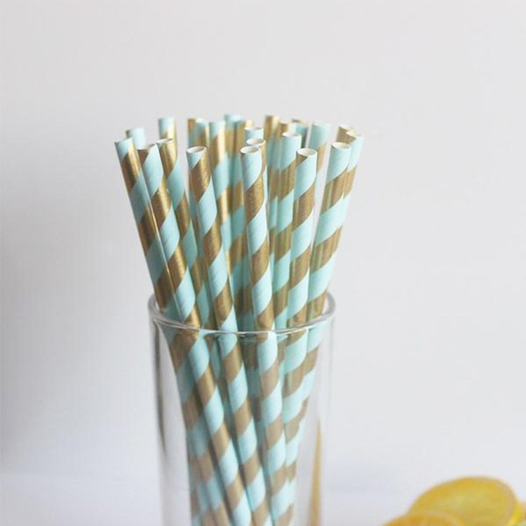 Green and Glod Paper Straw