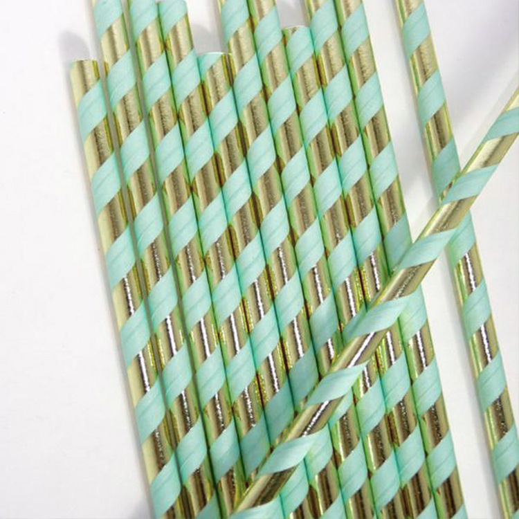 Green and Glod Paper Straw