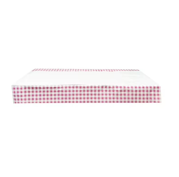 Pink Gingham Paper Table Cover