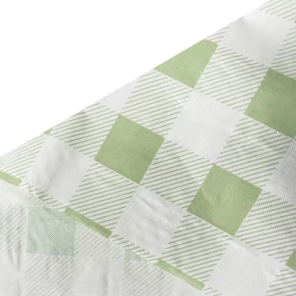 Green Gingham Paper Table Cover