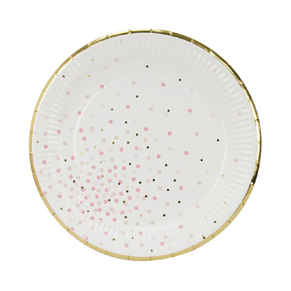 Pink Dots Dinner Plates Set of 8