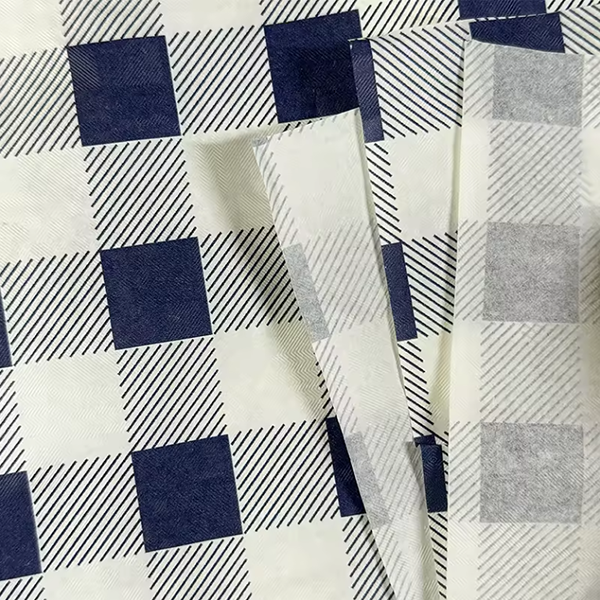 Blue Gingham Paper Table Cover