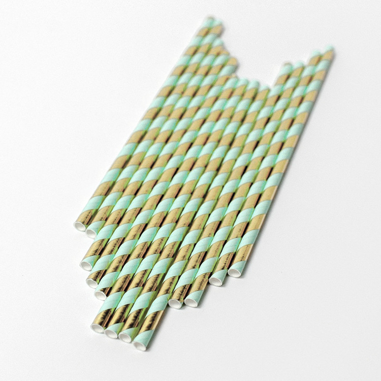 Green and Glod Paper Straw