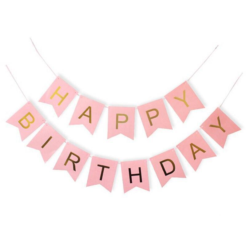 Pink Happy Birthday Bunting 