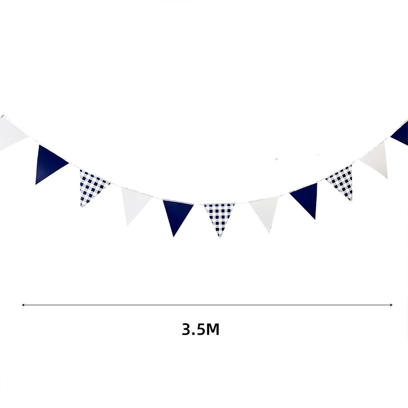 Blue Gingham Paper Bunting 