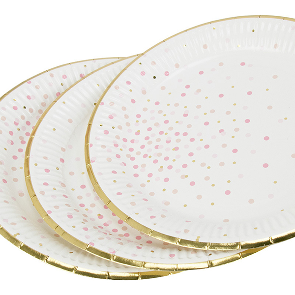 Pink Dots Dinner Plates Set of 8