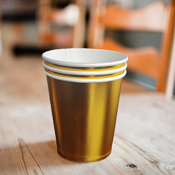 Gold Paper Cups 9 OZ Set of 8