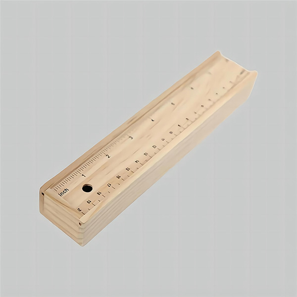 Wooden pen box ruler lid