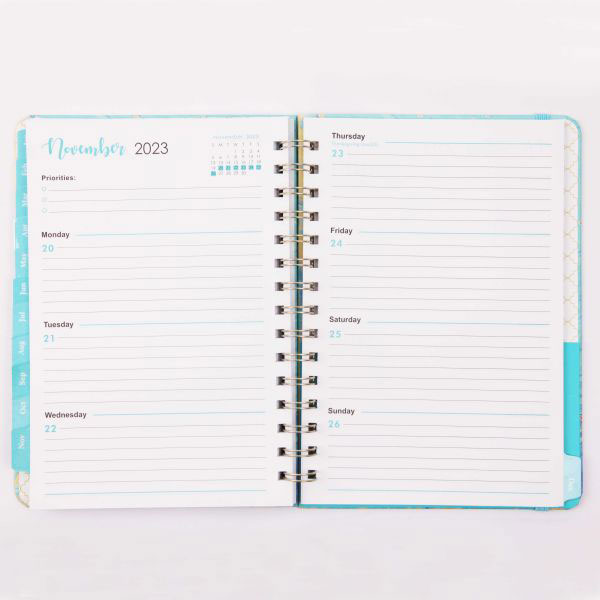 A5 Hardcover Spiral Calendar Notebook