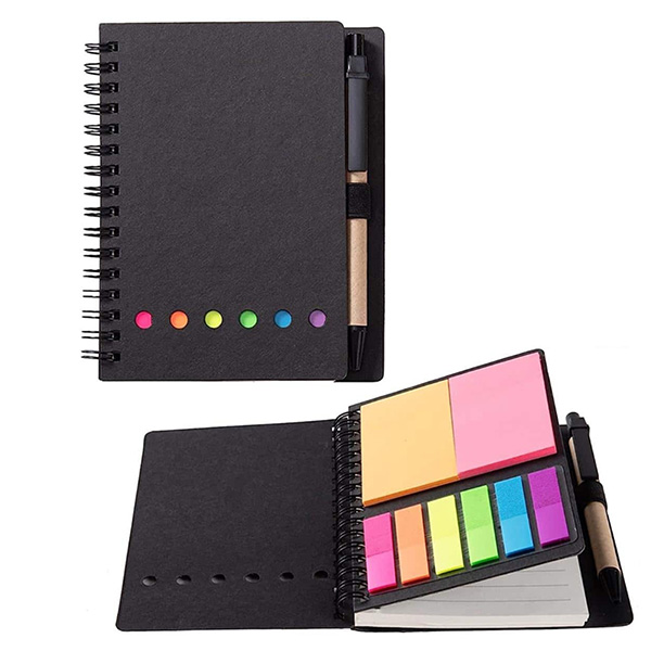 Spiral Notebook with Sticky Notes