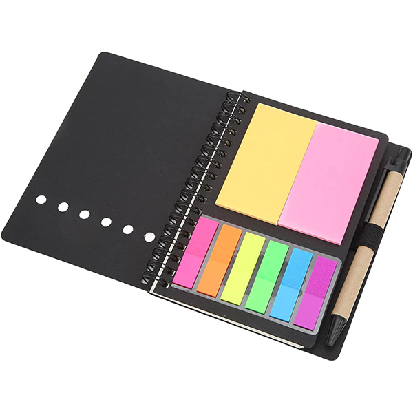 Spiral Notebook with Sticky Notes