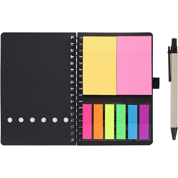 Spiral Notebook with Sticky Notes