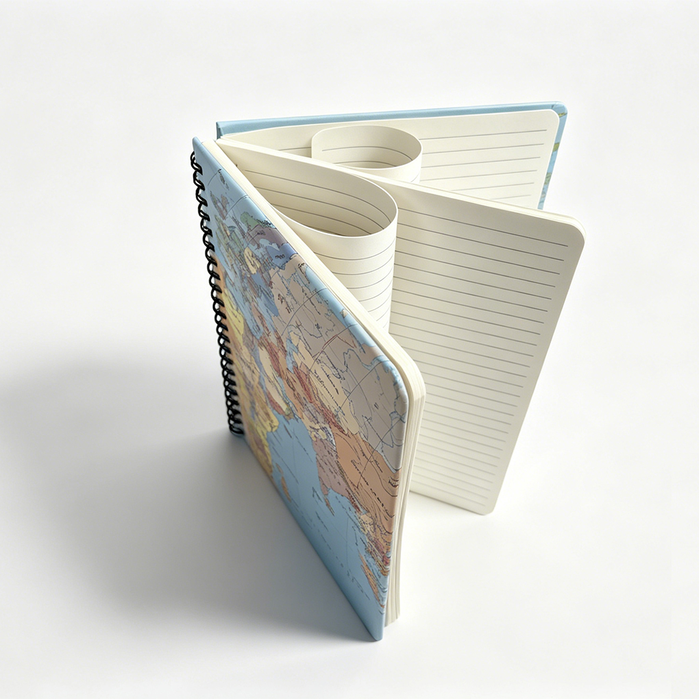 Spiral Hard Cover Map Notebook
