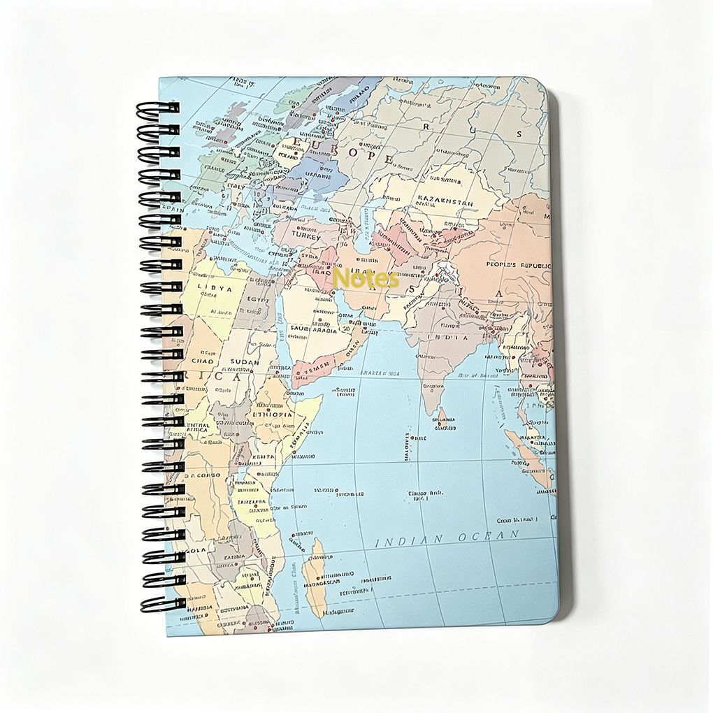 Spiral Hard Cover Map Notebook