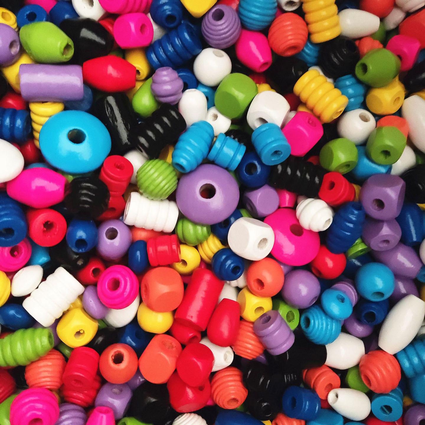 Mixed Color Wooden Beads